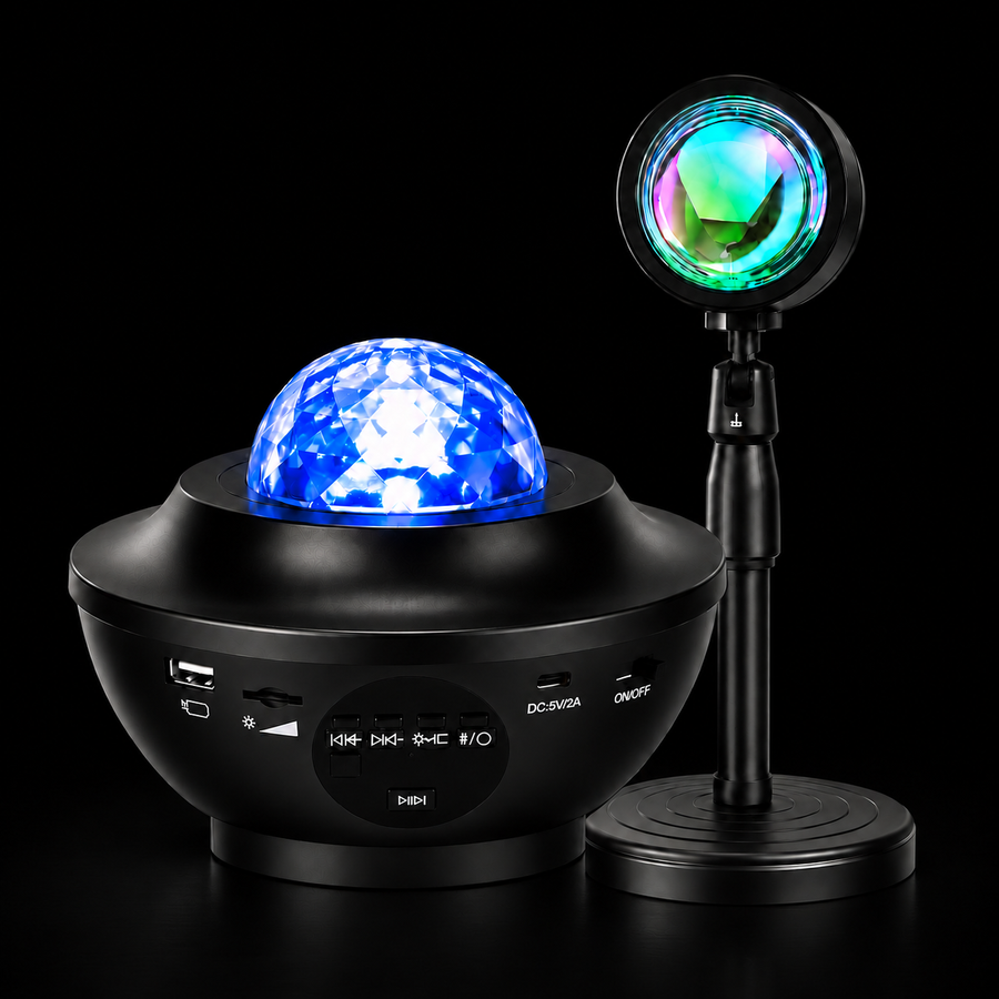 Galaxy Projector + Sunset Lamp Bundle